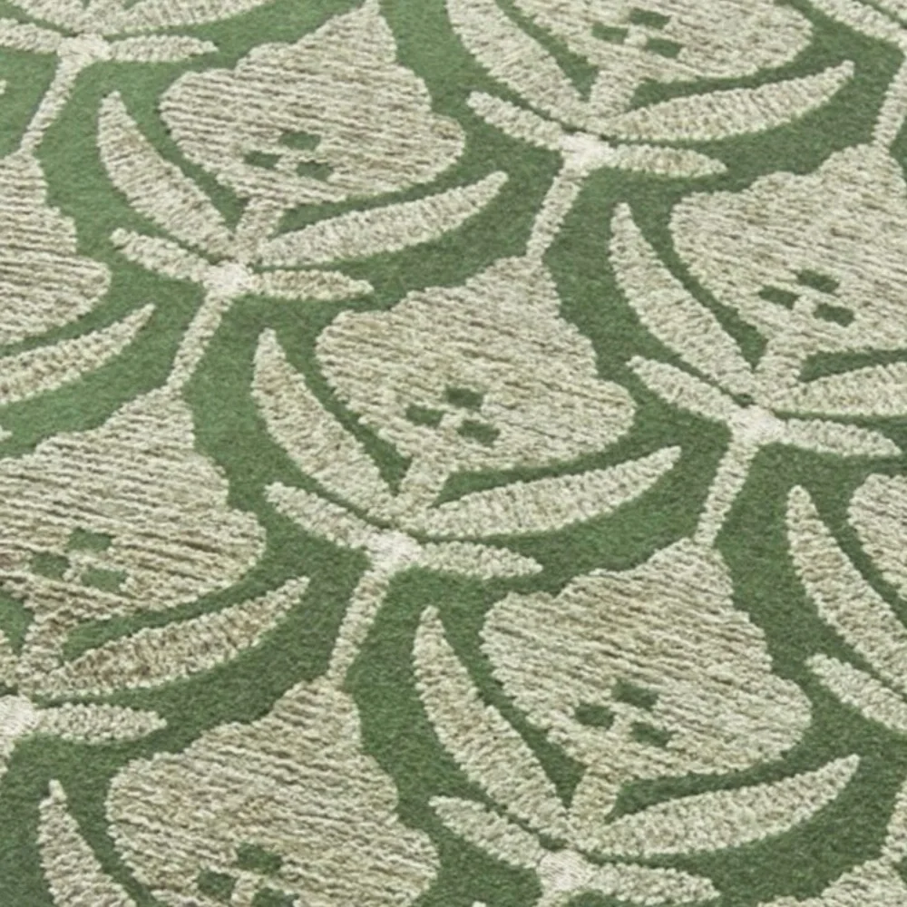 Crate&Barrel Kita Green and Tan Velvet Floral Throw Pillows Set of 2